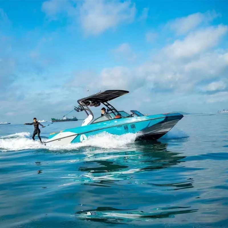 Fiberglass wakeboard boat